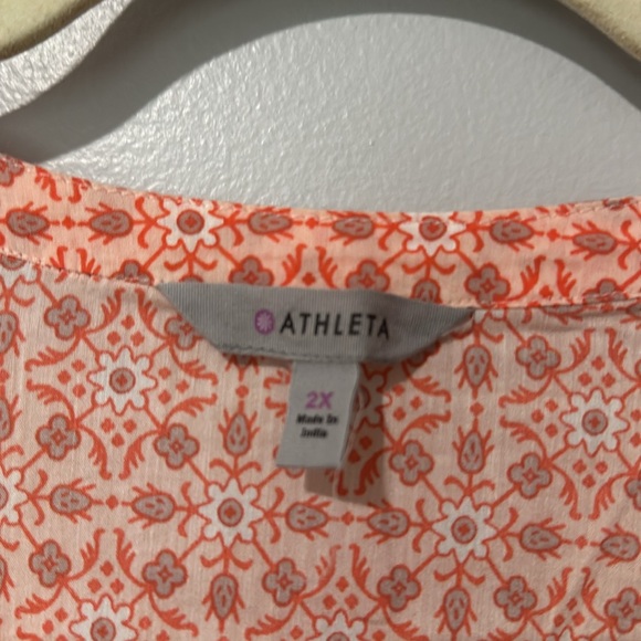 Athleta Del Sol Orange Peach Tunic Swimsuit Coverup Sz 2X - Picture 2 of 6